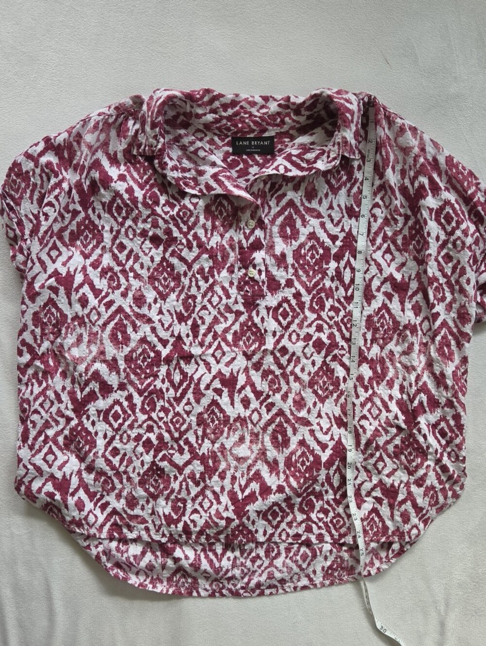 Lane Bryant Pink and White Shirt